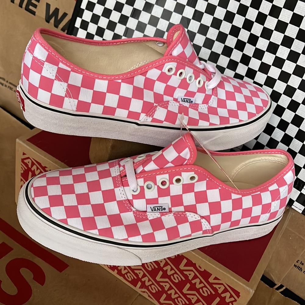 Vans Authentic Checkerboard Pink Lemonade/True White Men’s sneakers - Picture 11 of 16